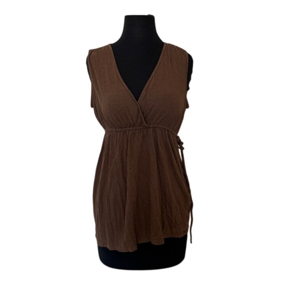 Motherhood Maternity Brown V Neck Sleeveless Top - Medium
